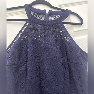 Elegant NavyBlue  Lace Halter Dress by Wedtrend size xl
